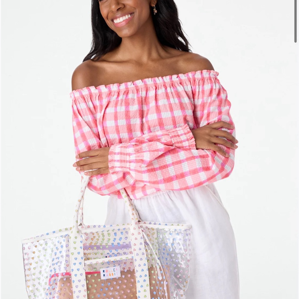 Roller Rabbit Posey Plaid Melia Top, Size M